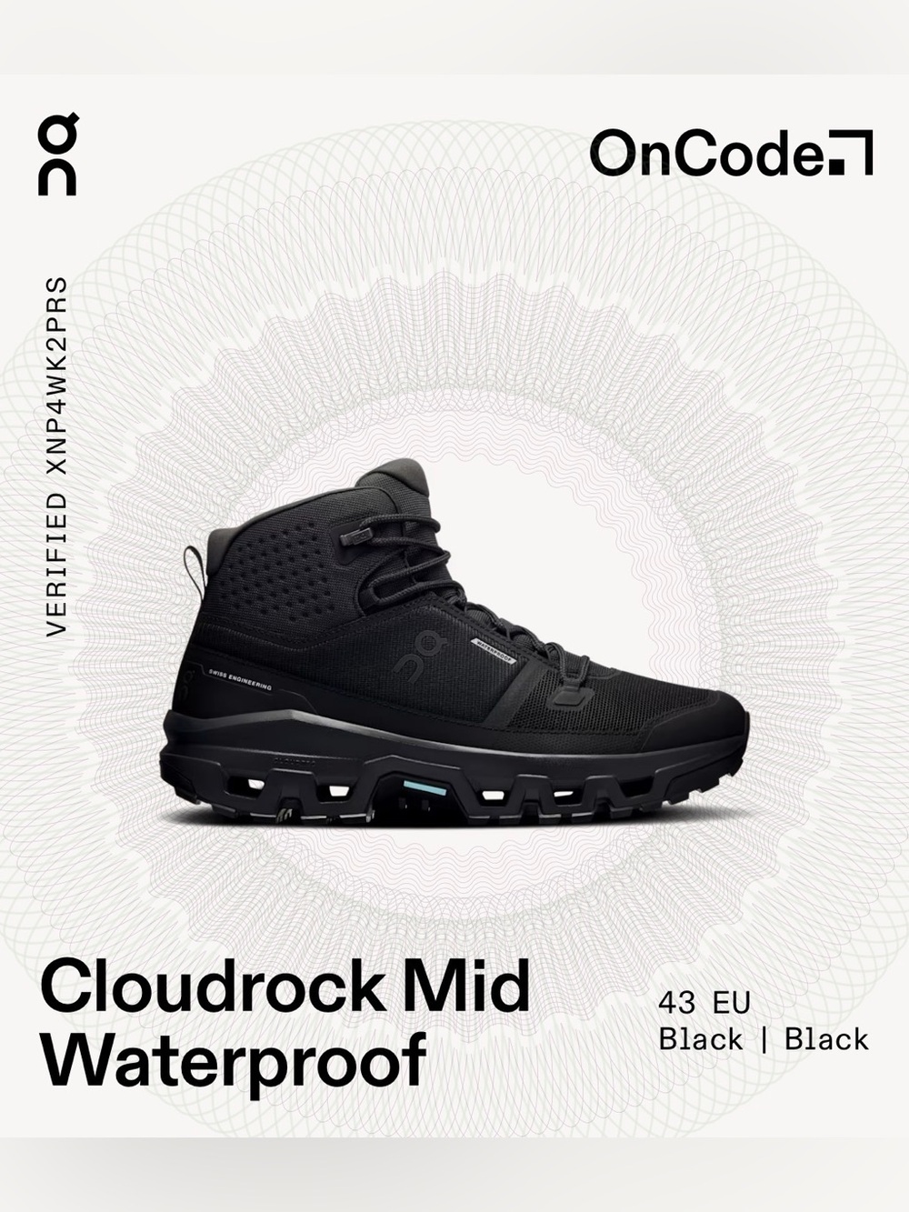 On Running Cloudrock Mid Waterproof Men's Boots - Black